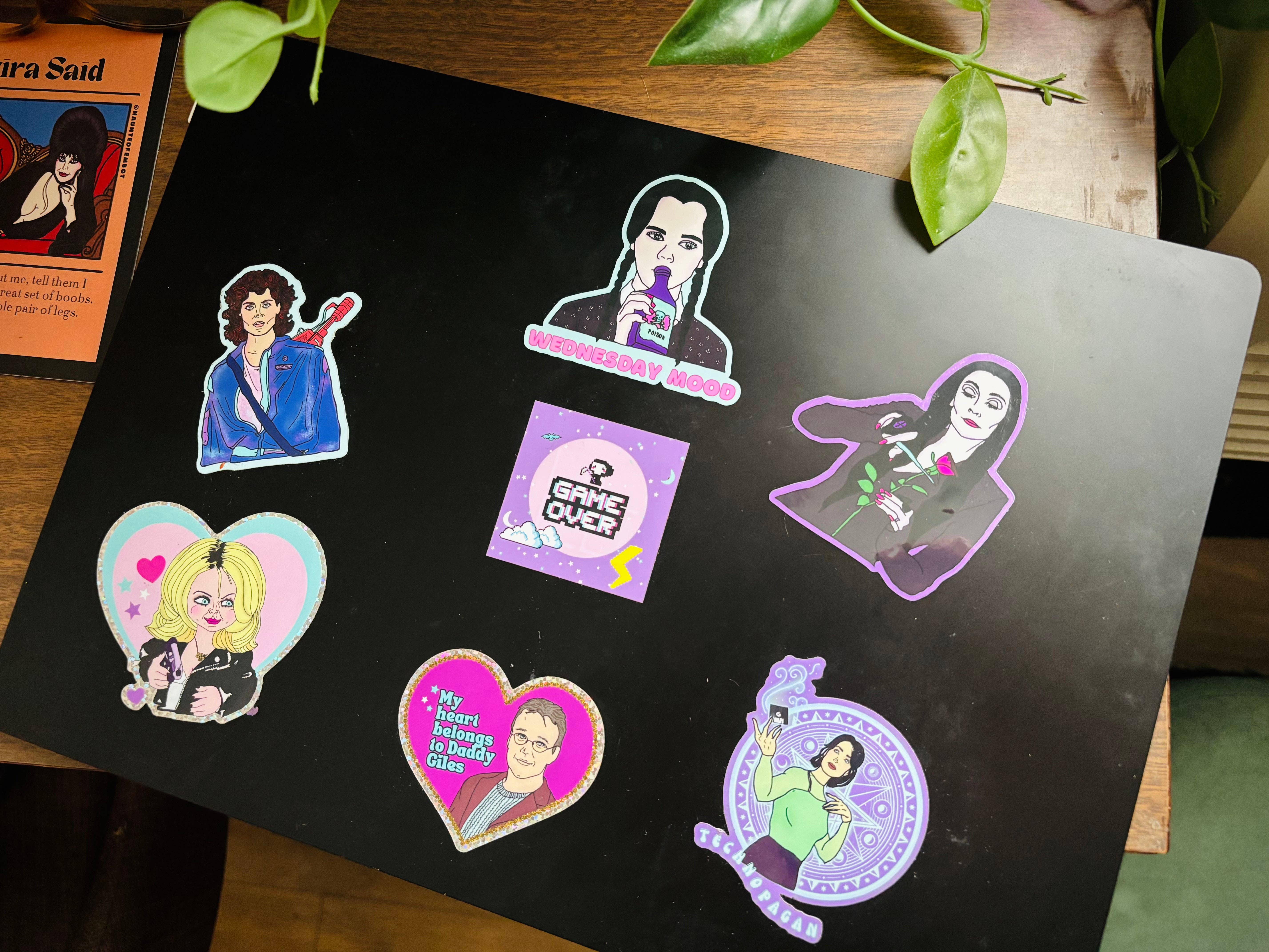 Haunted Fembot - Wholesale Sticker - “Wednesday Mood” Wednesday Addams Water Bottle Sticker1