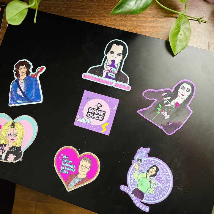 Haunted Fembot - Wholesale Sticker - “Wednesday Mood” Wednesday Addams Water Bottle Sticker1