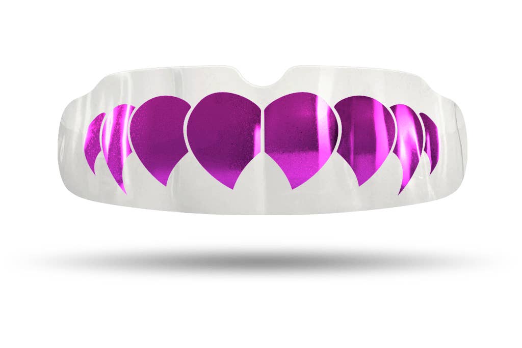 Impact Mouthguards – Großhandel Sportliches Zubehör – Fuchsiafarbene Chromzähne (transparent) QuickFit