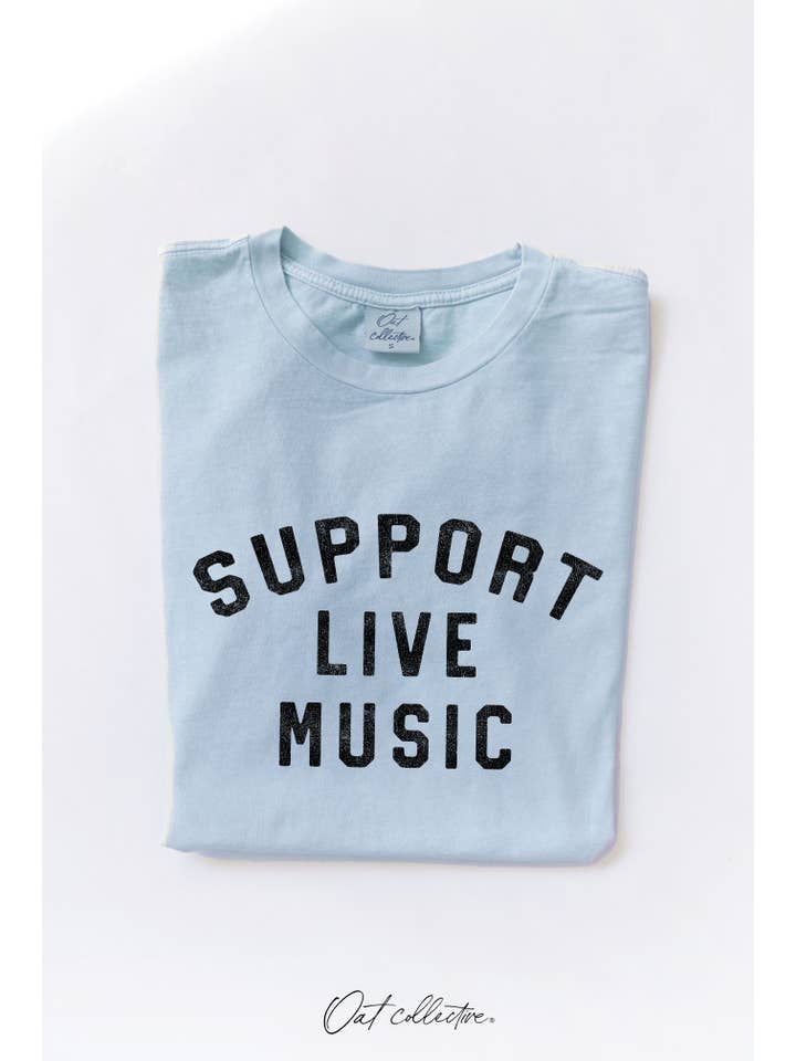 OAT COLLECTIVE - Wholesale Screen Printed T-Shirt - Women's - SUPPORT LIVE MUSIC Mineral Graphic Top9