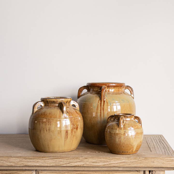 Luxe B Co - Wholesale Vase - Chevalier Cream Glazed Vase With Handles1
