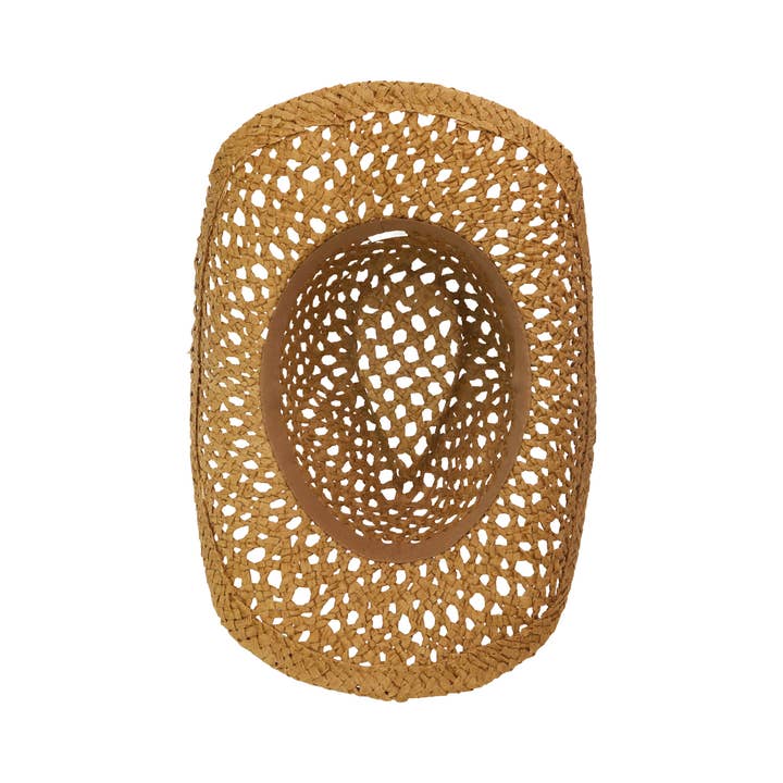 Cap Zone – wholesale Cowboy Hat – Women’s – Gemstone Band Coastal Crochet Fishnet Cowboy Hat11