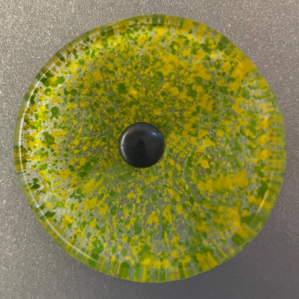 CARNEOL GLASS - Vendita all'ingrosso Paletti da giardino/prato - Piccolo Fiore di Vetro Trasparente per Esterni - Verde Mela e Giallo5