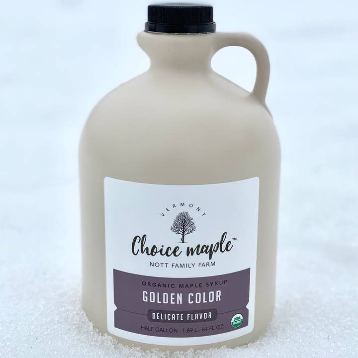 Choice Maple - Wholesale Maple Syrup - Certified Organic & Kosher Vermont Maple Syrup, Half Gallon