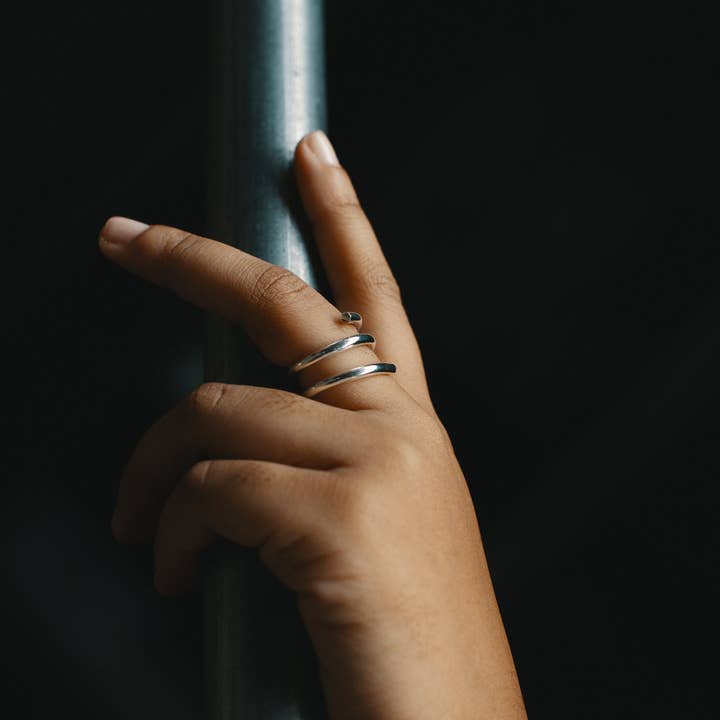 Metrix Jewelry - Wholesale Band/Stacked Ring - Industrial Spiral Ring in Sterling Silver