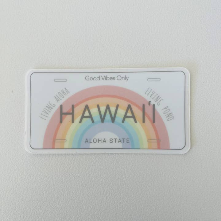 Island Stickers & More / Yuriko J. Design – Engroshandel Klistermærke – Hawaii nummerplade klar klistermærke - Island Series