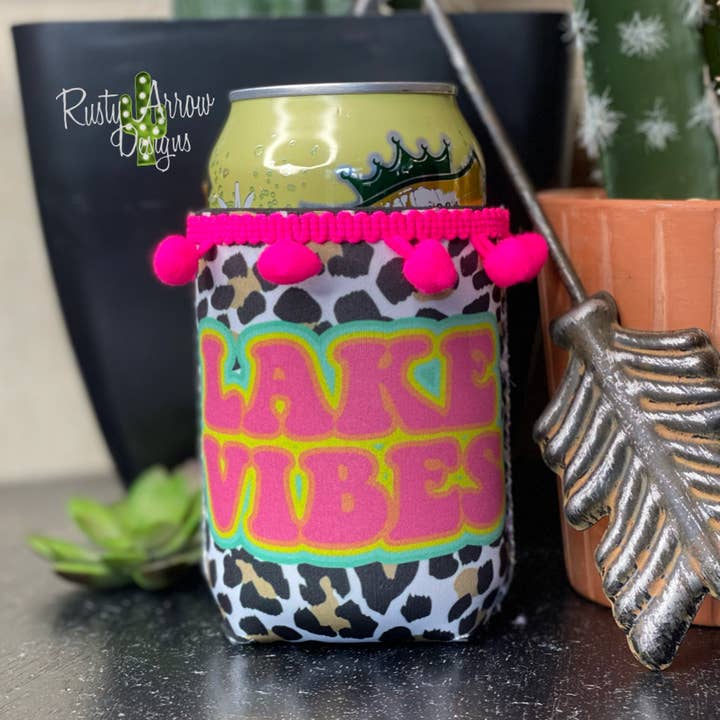 Regular Lake Vibes Fringe Koozie for wholesale by RAD Wholesale