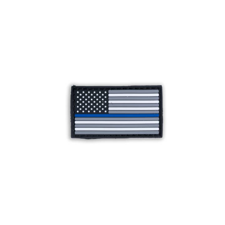 BOSS DOG BRAND, INC. - Wholesale Pet Collar - Dog - USA Thin Blue Line Flag Rubber Velcro Patch for Collars