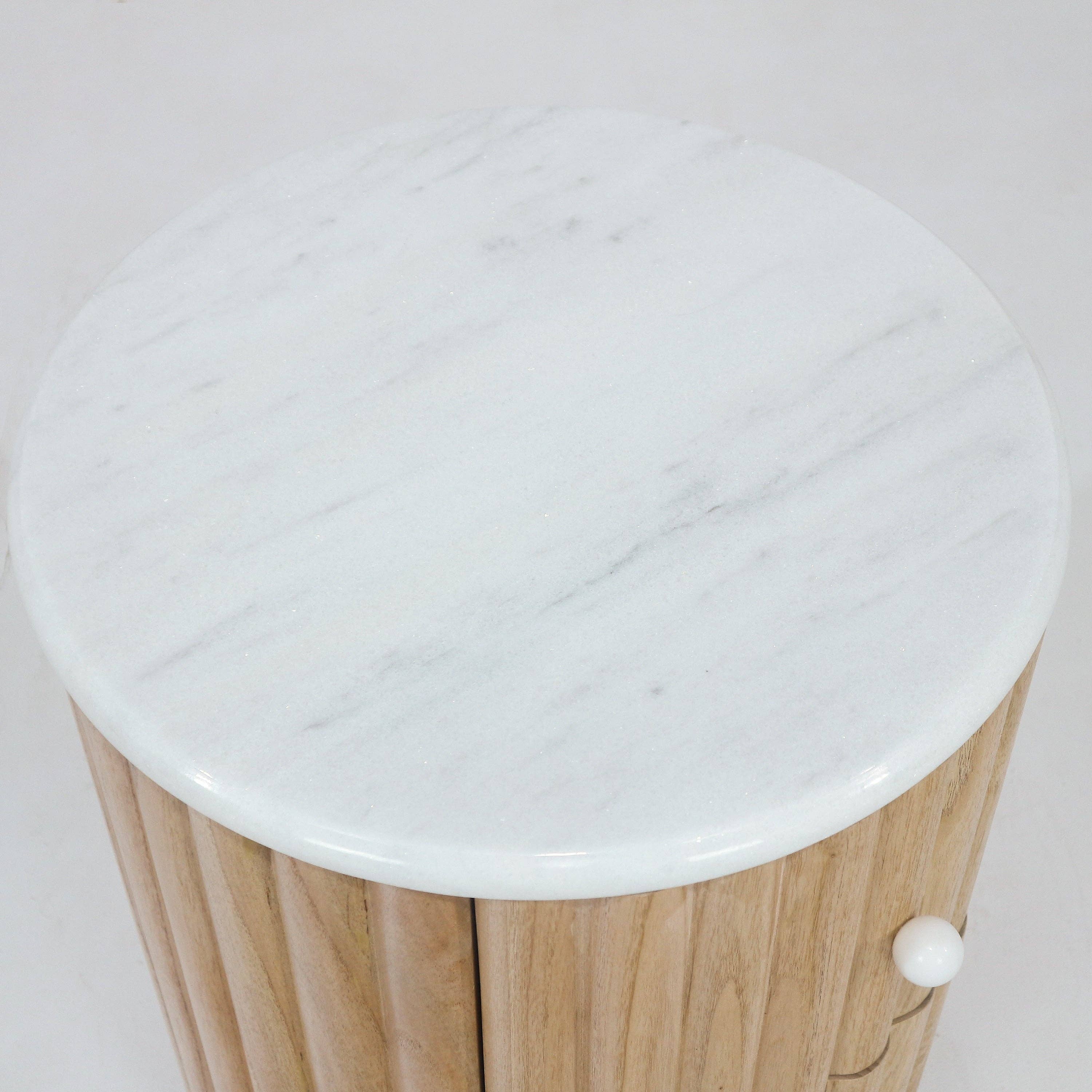 INTERIOR TONIC - Wholesale Bedroom Furniture - Samara Marble and Wood Nightstand5