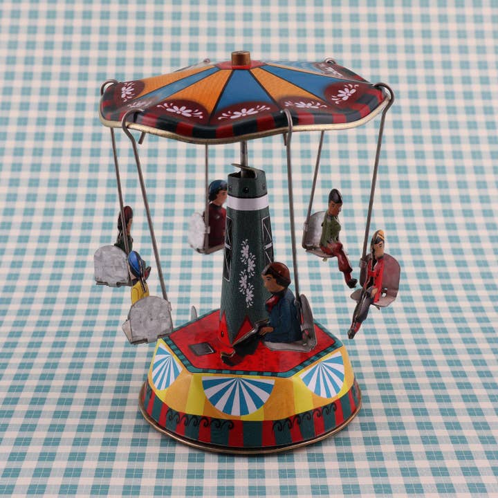 Tribal Trade GmbH - Wholesale Decorative Figurine - Tin toy carousel swing fair tin carousel 025