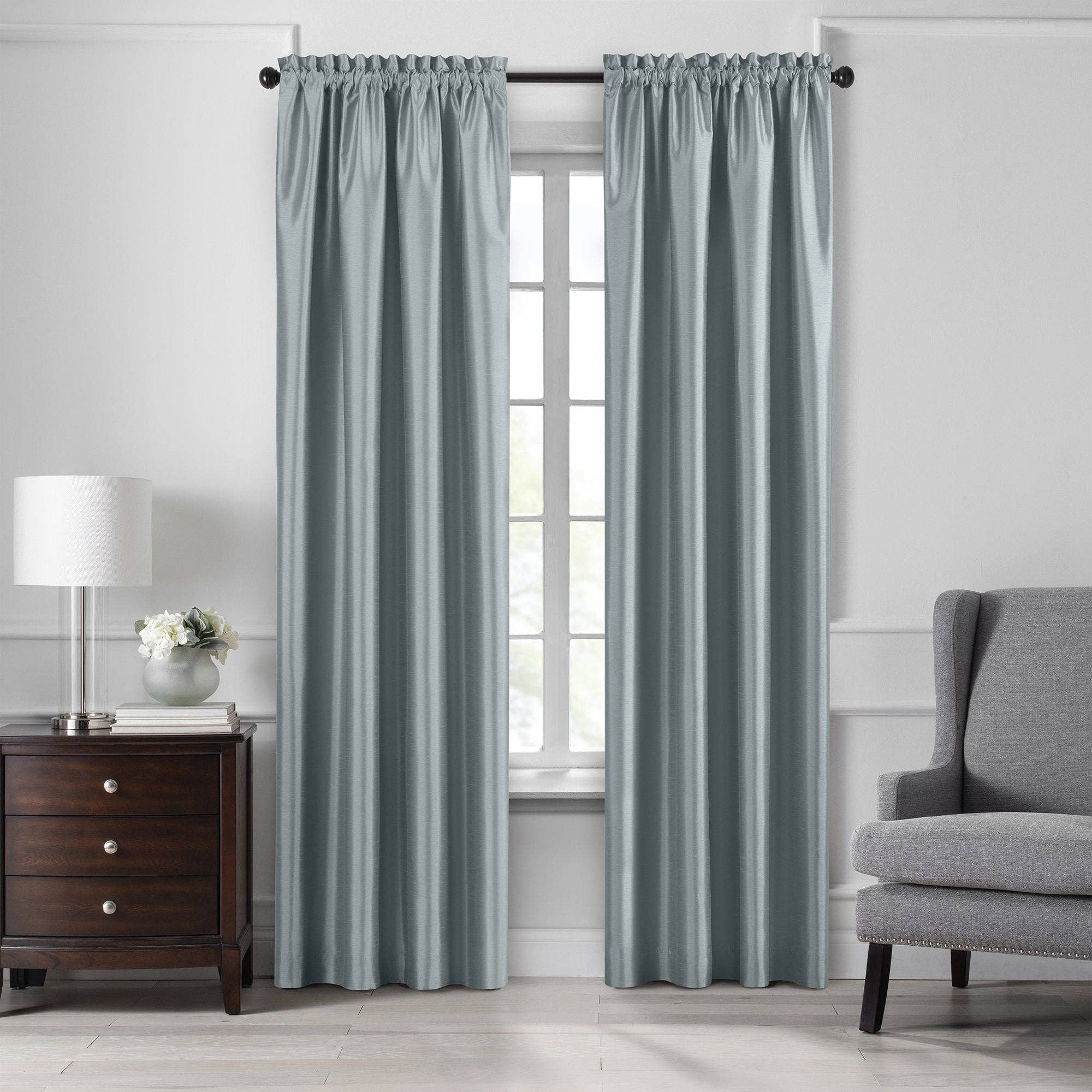 Threadmade Home - Wholesale Curtain - Colette Faux Silk Blackout Window Curtain & Scallop Valance9