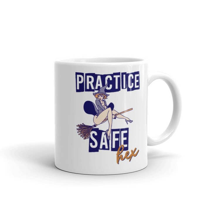 Practice Safe Hex Coffee Mug for wholesale by Words of Ivy