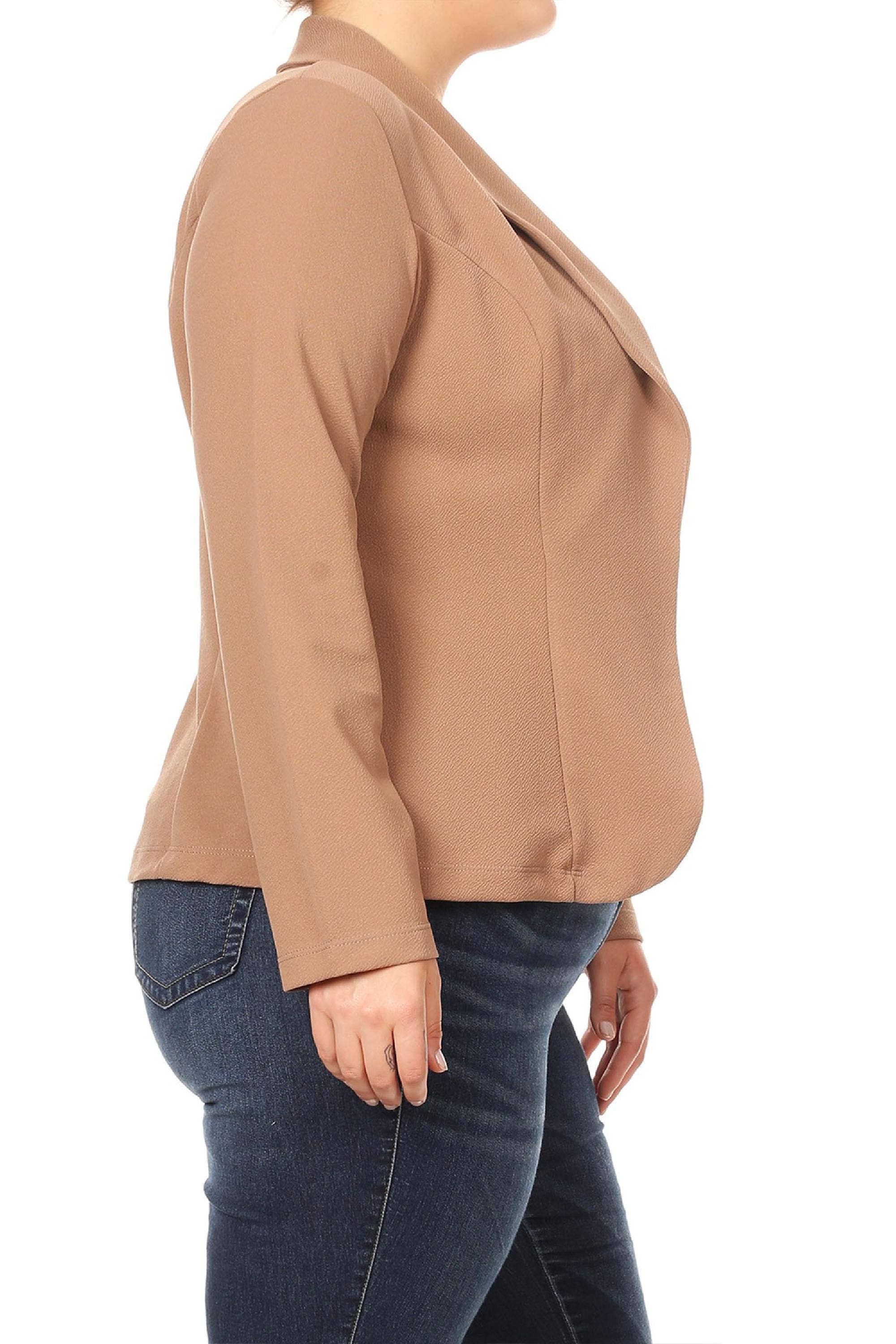 MOA COLLECTION - Wholesale Blazer - Women's - Women's Solid Casual Plus Size Trendy Blazer Jacket29