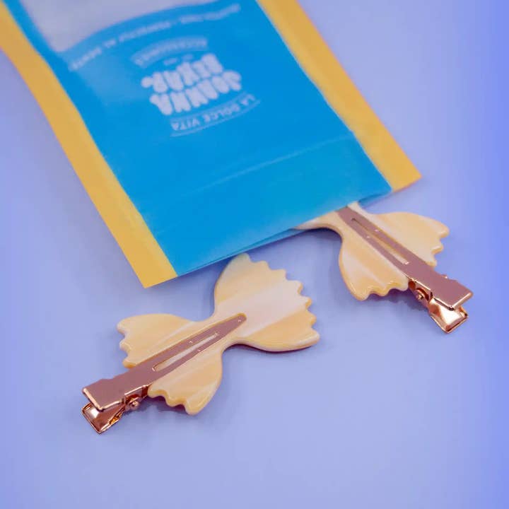 Joanna Behar - Wholesale Hair Clip - Women's - Farfalle italian bow tie pasta no crease make up hair clips1