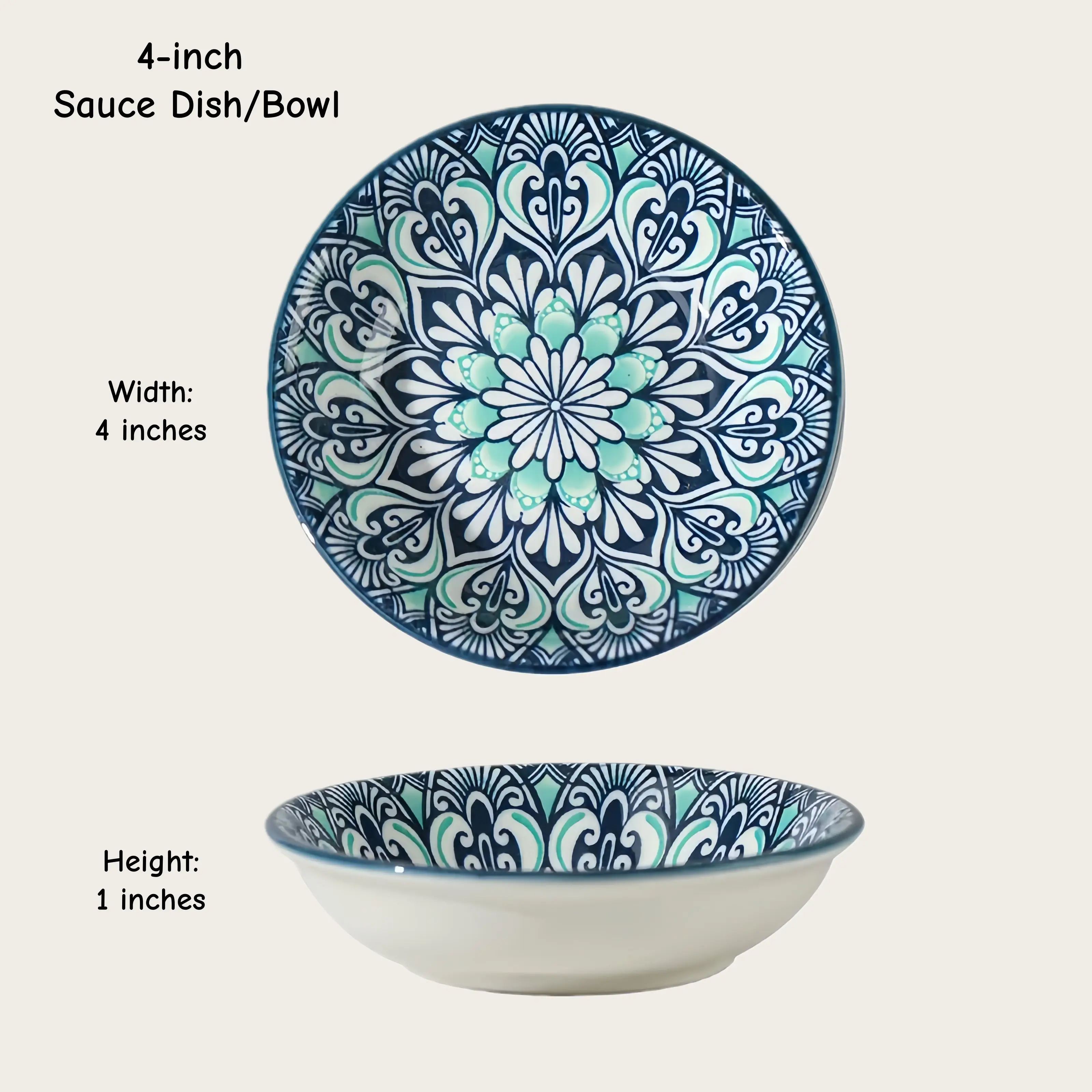 Otterware - Vente Bols à condiments/sauces - Plats à trempette en céramique style marocain (6 styles)40