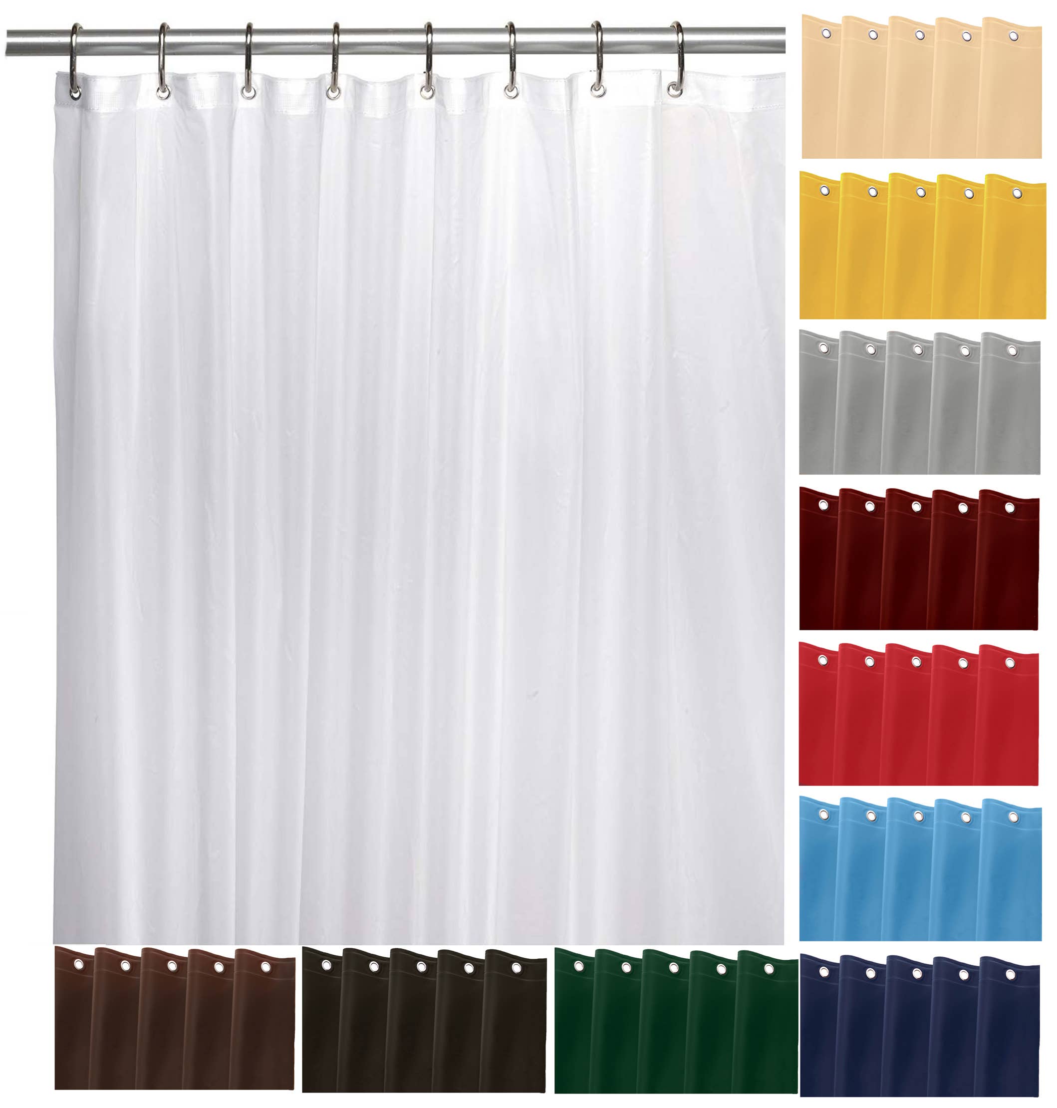 YafeMarte - Venta al por mayor Cortinas de ducha - Forro de cortina de ducha pesado con 3 imanes, peso de 70 x 72 pulgadas23