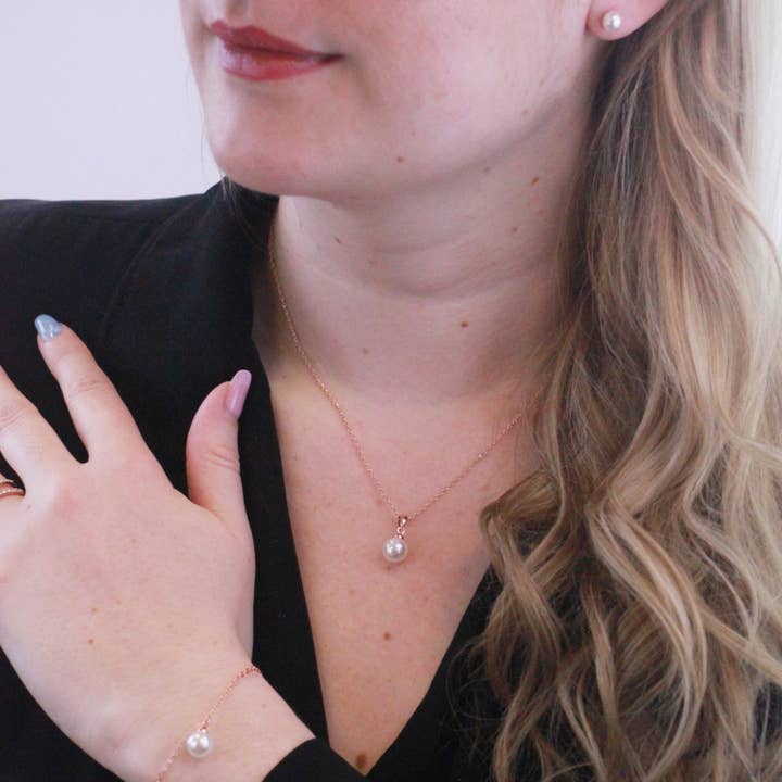 CARALI / MYC Paris - Wholesale Jewelry Set - Trio Mother Of Pearl Set - Rose Gold And Crystal1