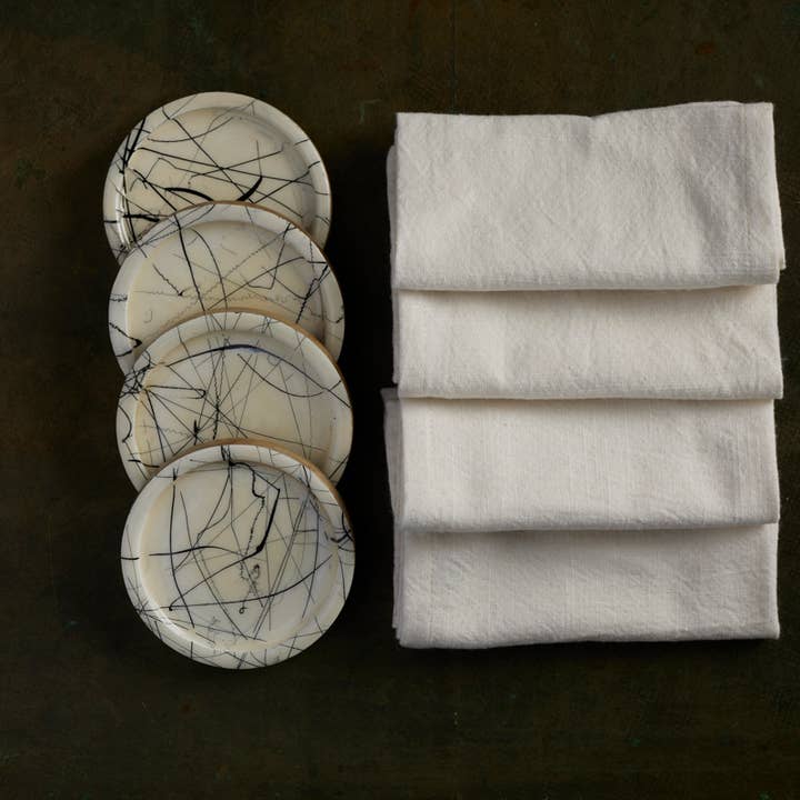 Gift Pack -Set Of 4 wood Coasters & Cocktail napkins for wholesale by Rich Home Linens