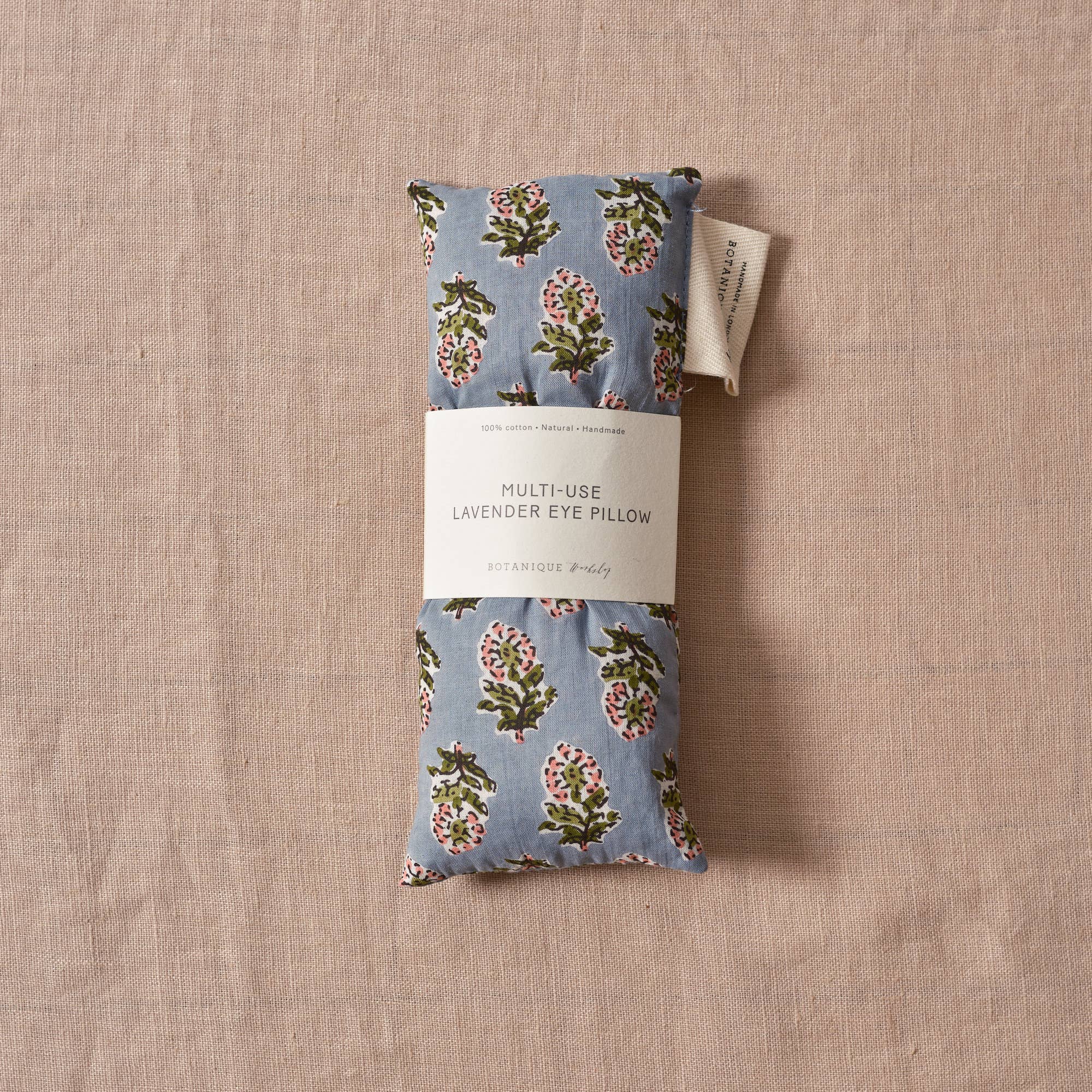 Botanique Workshop - Wholesale Spa/therapy pillow - Multi-Use Lavender Eye Pillow | Block Print Blue Floral0