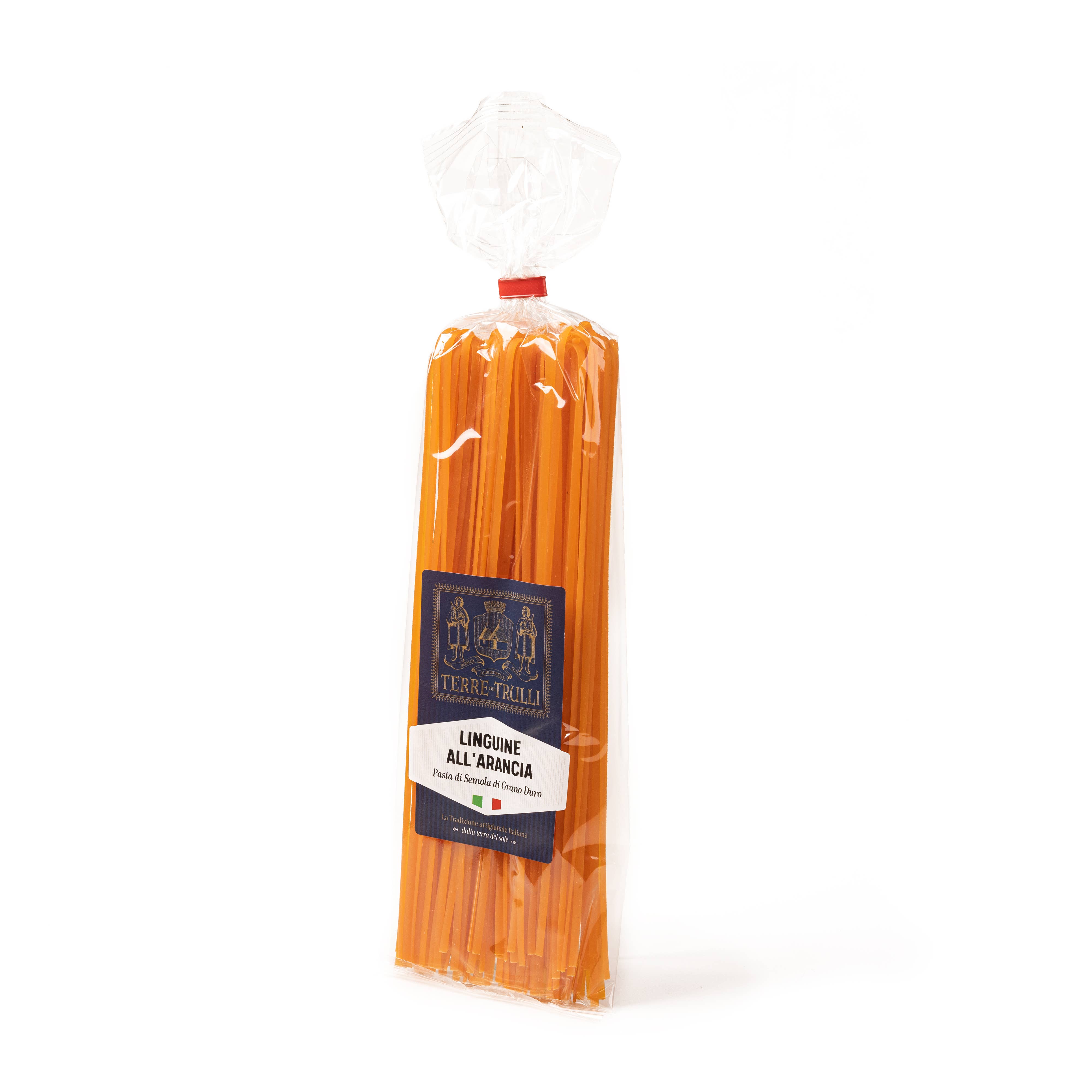 Terre dei Trulli - Wholesale Pasta - Artisanal orange linguine 250g - Made in Italy pasta2