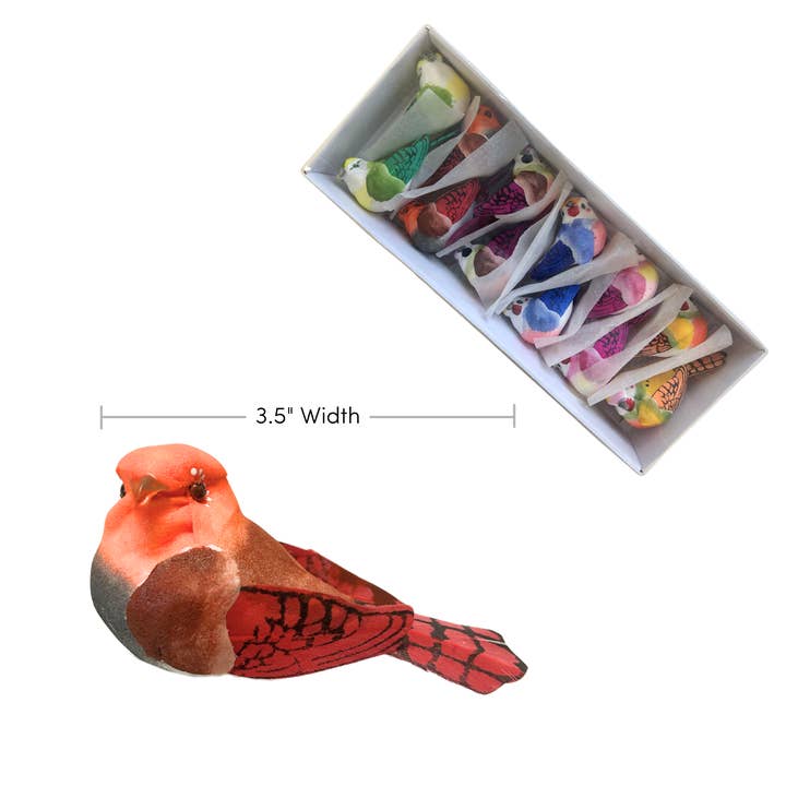 Jacobson - Wholesale Craft Supplies - 3.5"L Assorted Mushroom Birds - Rainbow1