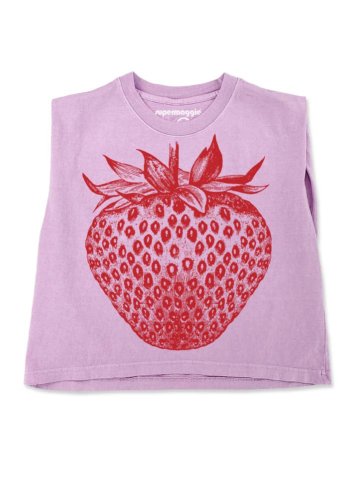 Supermaggie @ Faire - Wholesale T-Shirt (Graphic) - Women's - Strawberry Maisie Heavyweight Muscle Tee0