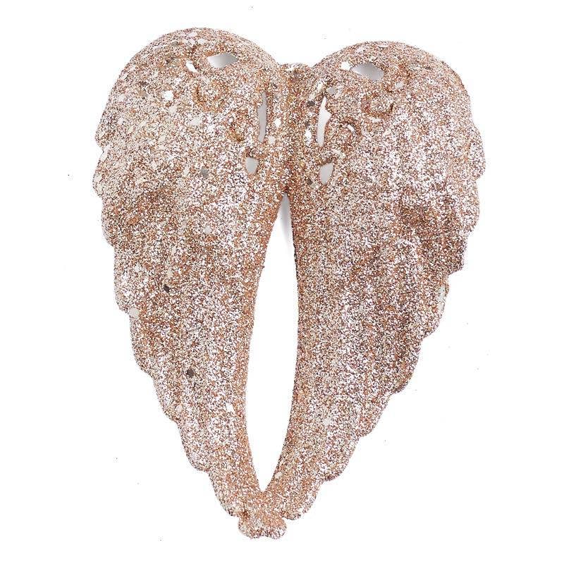 Factory Direct Craft – wholesale Christmas decoration – Champagne Glitter Angel Wing Ornament4