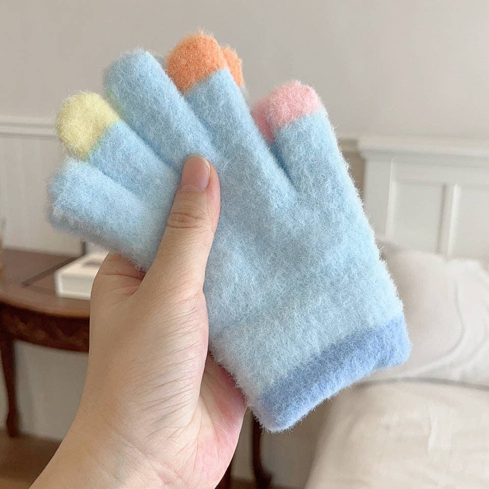 Little Trendy - Wholesale Gloves - Women's - Colorful macaron warm gloves students five fingers gloves3