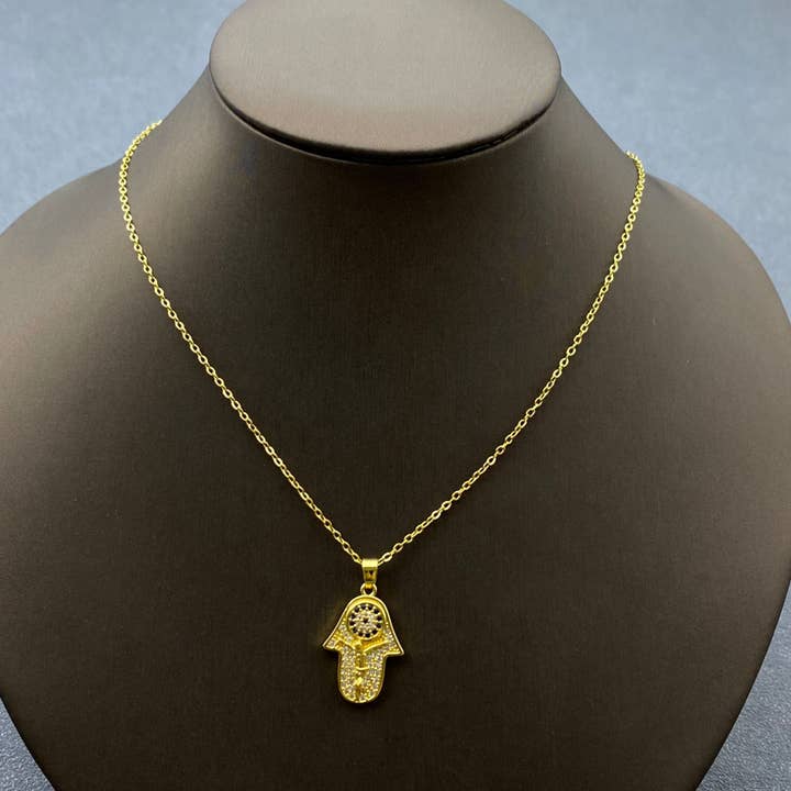 Mio Queena - Vendita all'ingrosso Collana con ciondolo/pendaglio - Collana con ciondolo Mano di Fatima in strass10