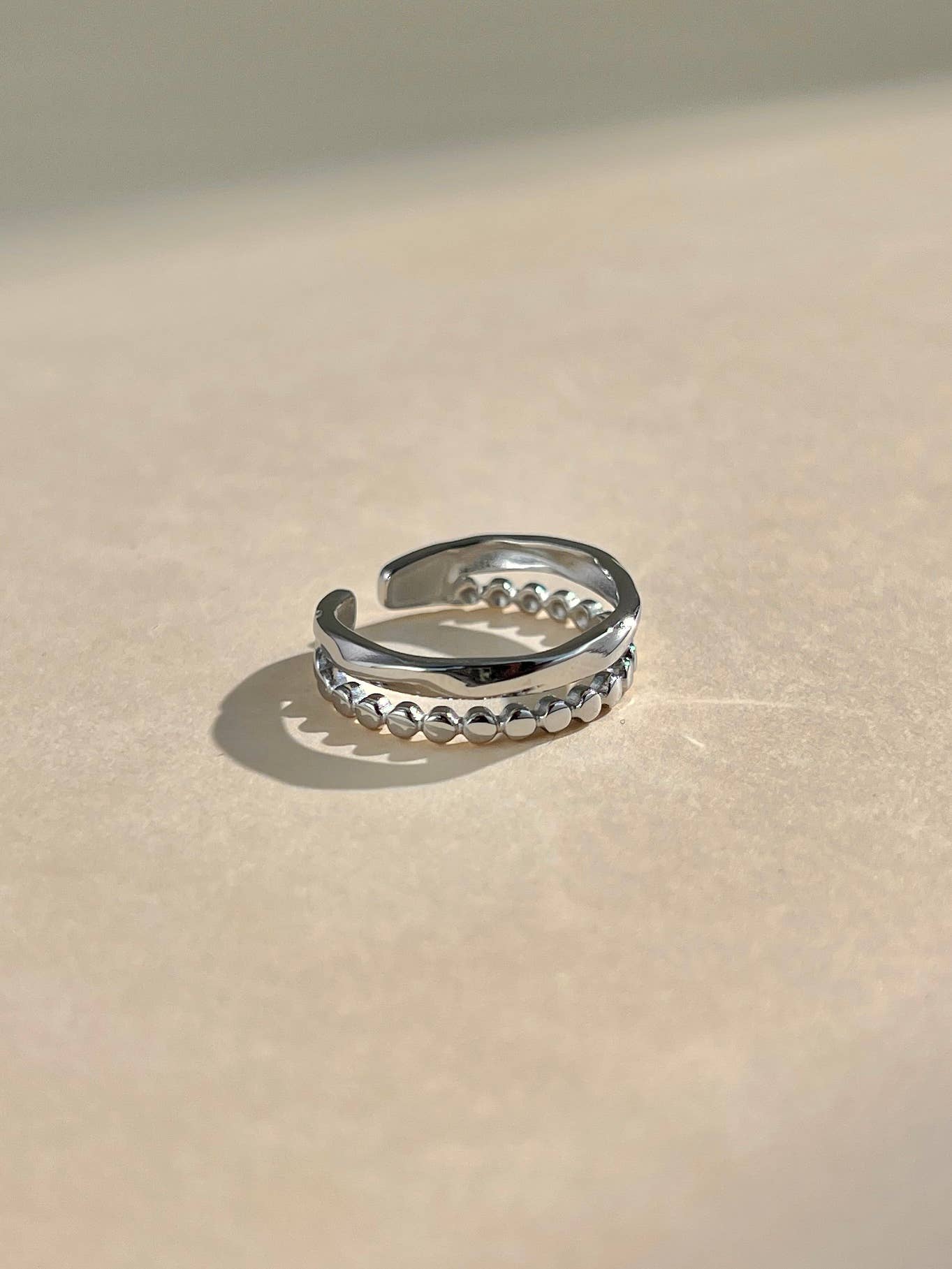 COSMOS - Wholesale Band/Stacked Ring - Adjustable double row stainless steel ring0