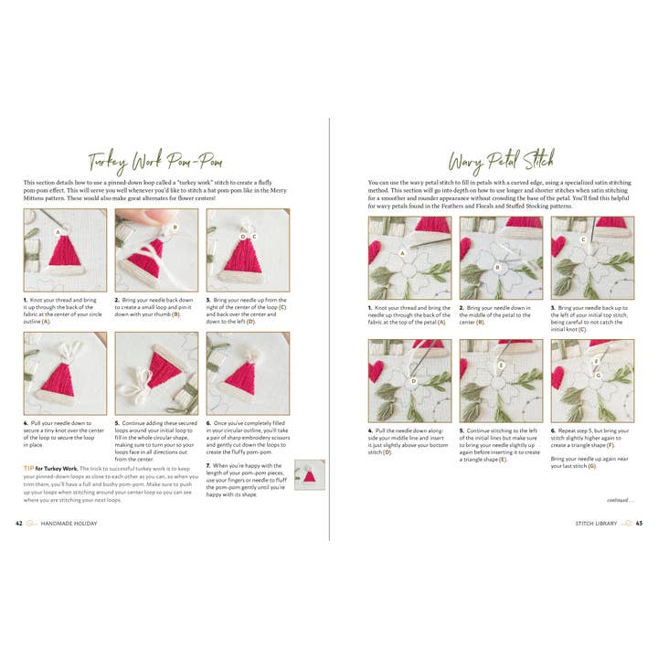 Rocky Nook - Wholesale Crafts, hobbies and DIY - Handmade Holiday - Embroidery Patterns for Christmas Crafts5