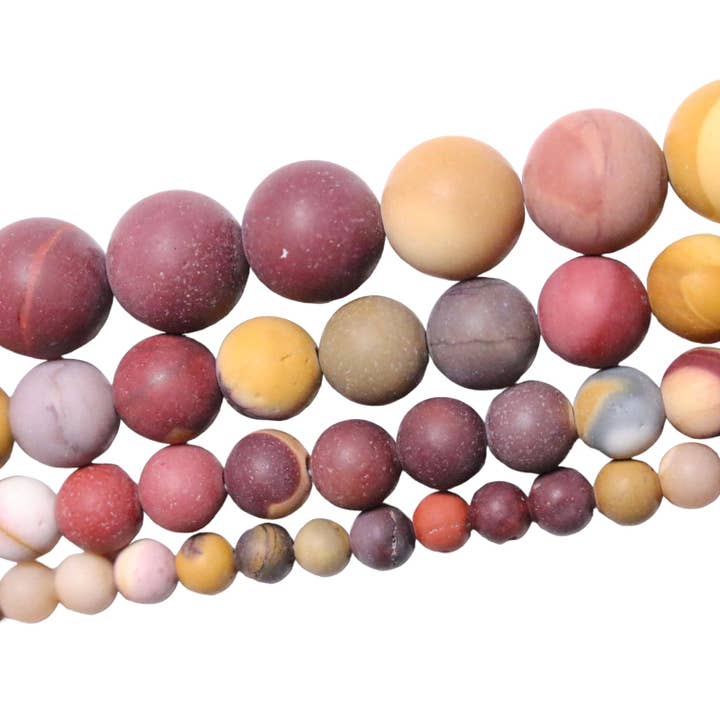 A+ matt Mokaite Jasper Pearl Thread for wholesale by Foliesbijoux