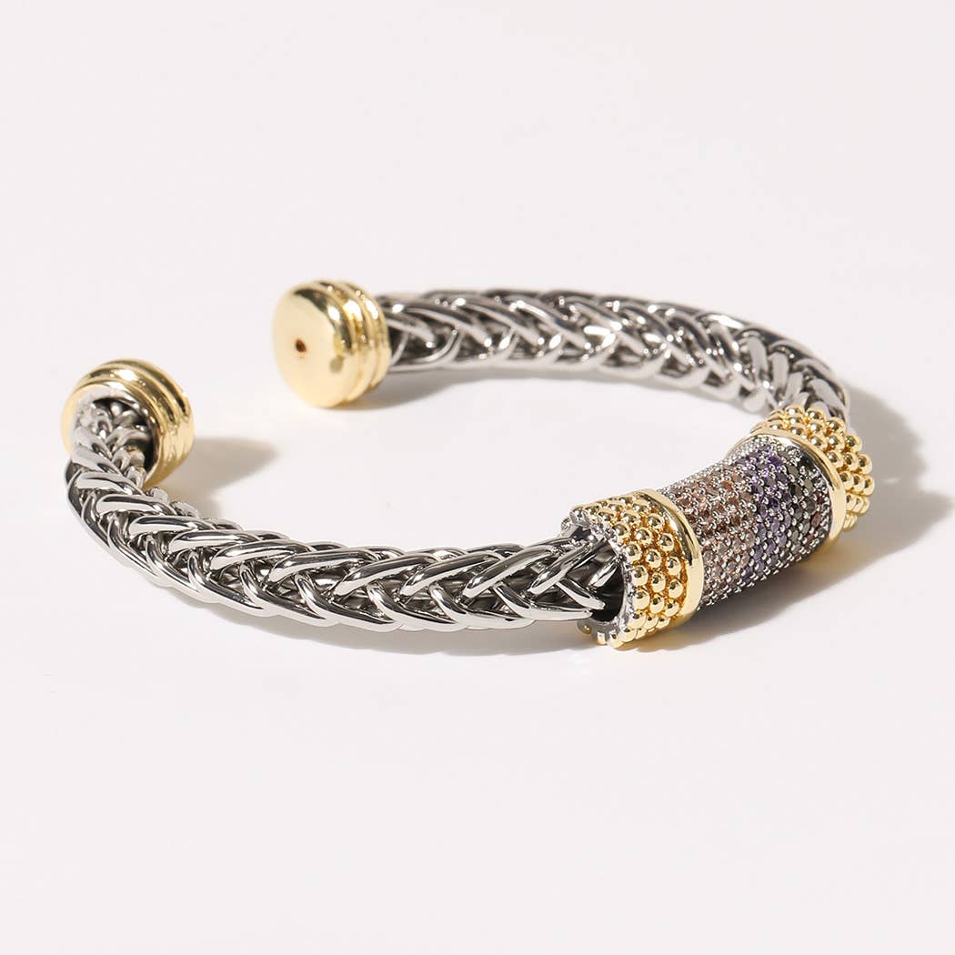 Fashion City – wholesale Manschettarmband – CZ flertonat armband med stångmanschett6