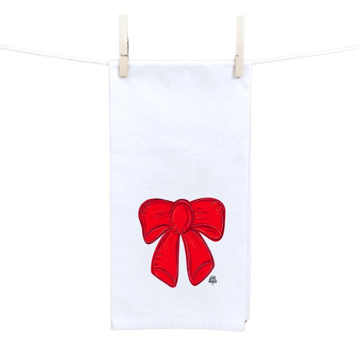 DK Designs Georgia - Wholesale Tea Towel - Red Bow Tea Towel