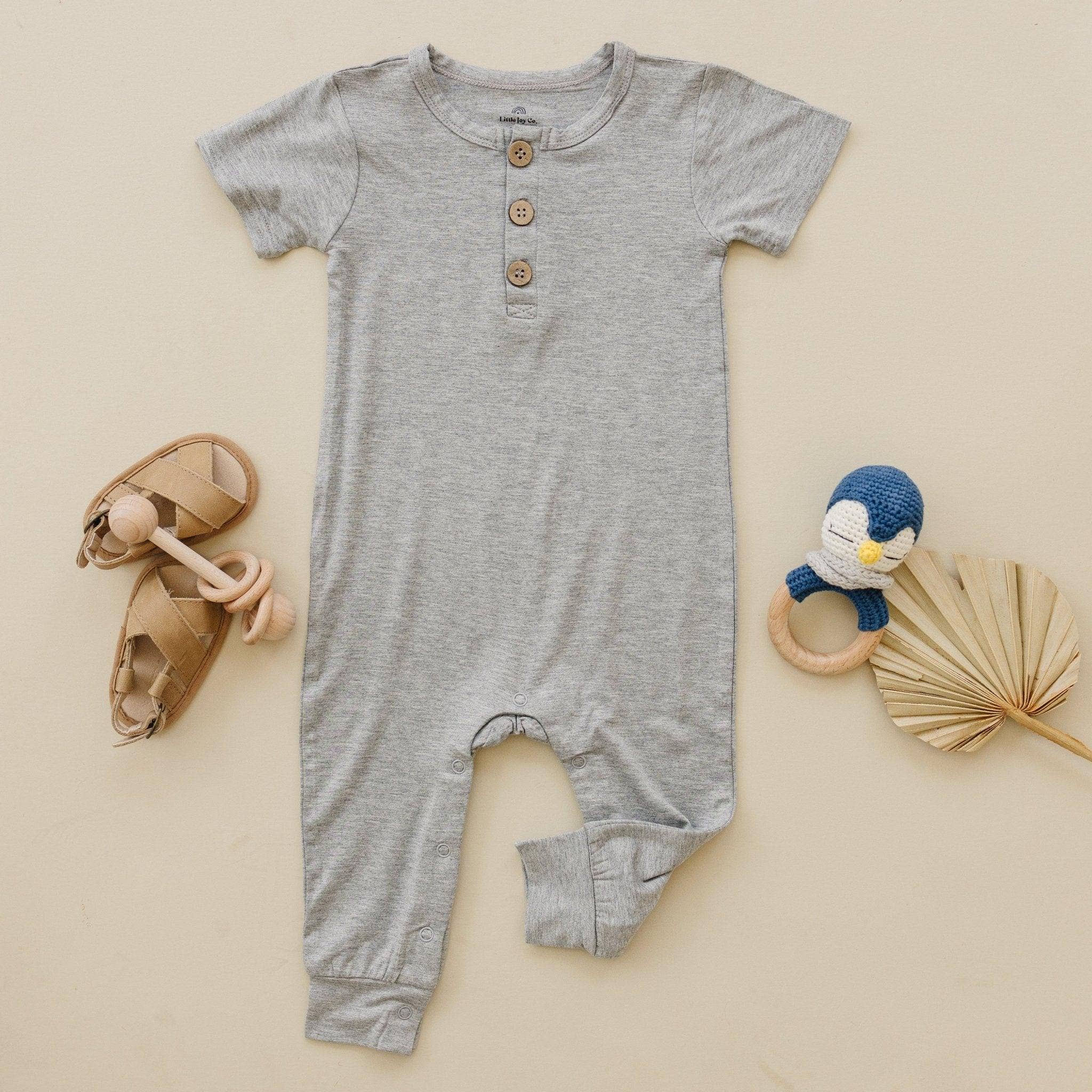 Little Joy Co. - Vente Barboteuse – bébé - Barboteuse Henley en bambou12