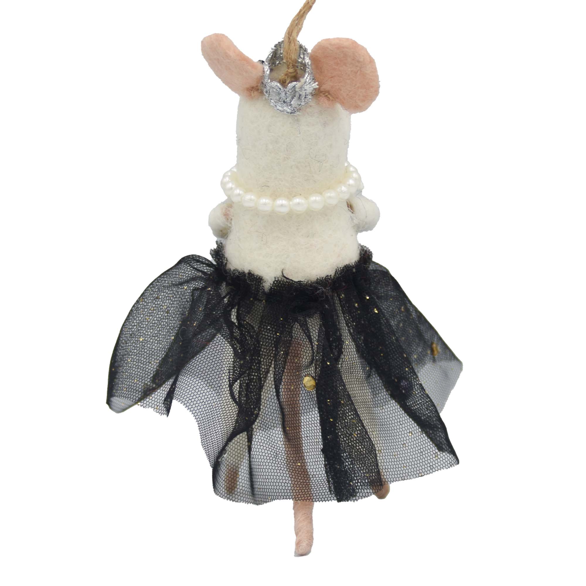Global Crafts - Wholesale Ornament - Red Carpet Queen Mouse Felt Ornament3