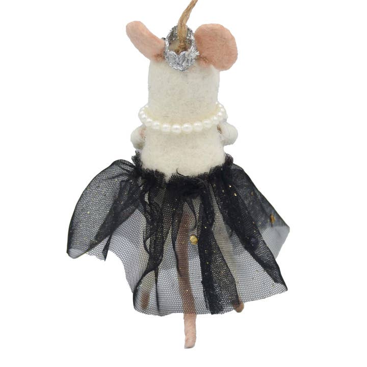 Global Crafts - Wholesale Ornament - Red Carpet Queen Mouse Felt Ornament3