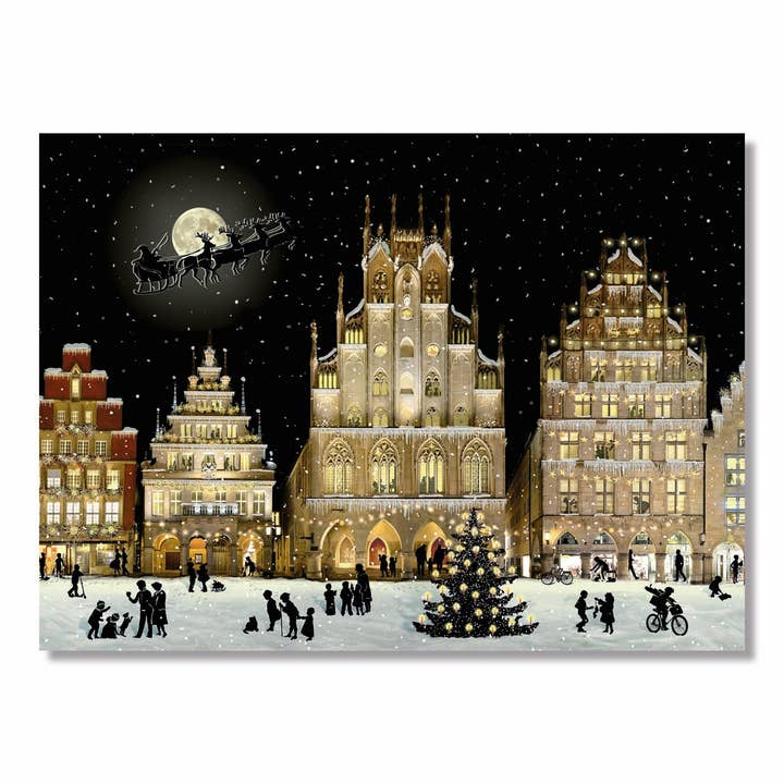 Alison Gardiner Designs – wholesale Advent calendar – Christmas Lights Cityscape Traditional Advent Calendar