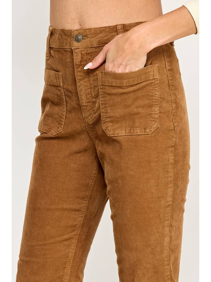 Marron chameau JEAN ÉVASÉ TAILLE HAUTE EN CAMEL (P-SP-P105CM) en vente sur Faire5