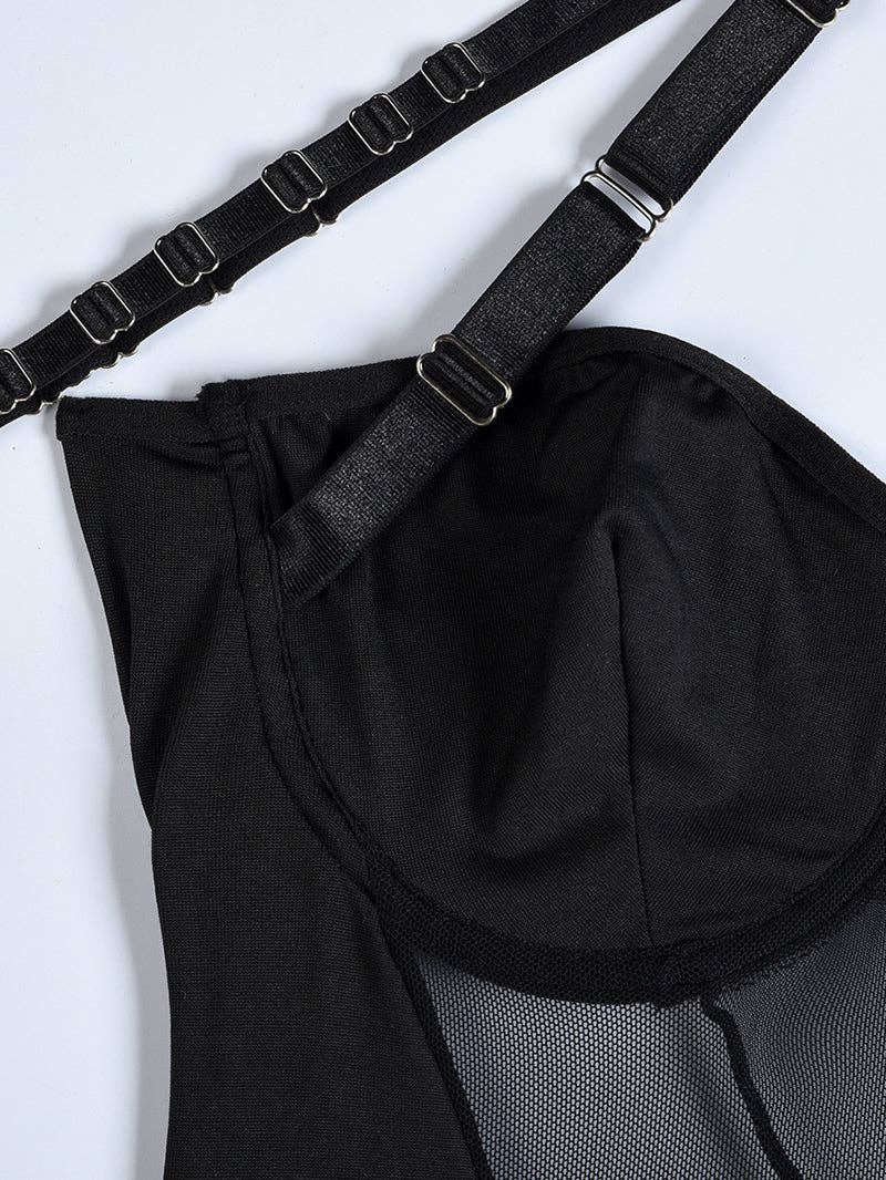 Tourtiwi - Wholesale Lingerie Bodysuit - Women's - Sexy Mesh Halter Lingerie Bodysuit6