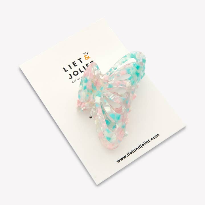 Adelina Haarspange hellblau/hellrosa (Karte) für den Großhandel von Liet&Joliet