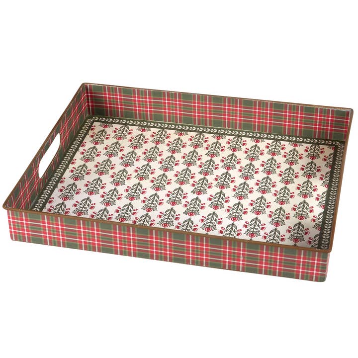 Primitives by Kathy - Wholesale Decorative Tray - Floral Block Print Tray