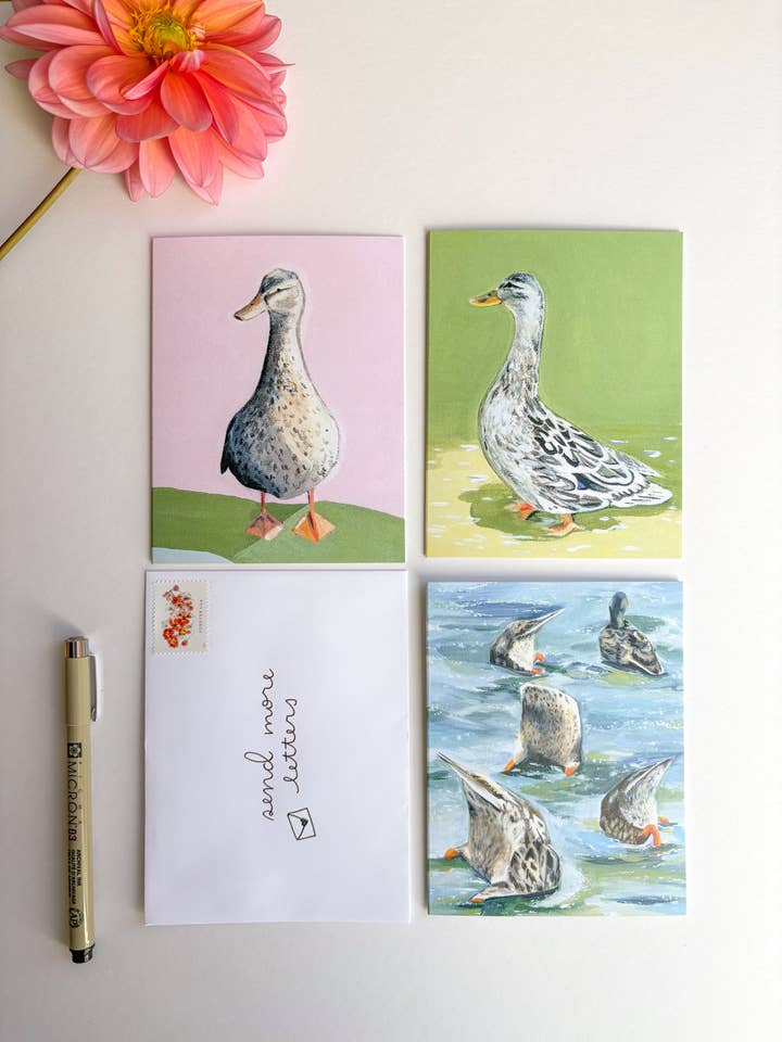 Entenkarten (Satz von 6) für den Großhandel von Ellen Schaefer Art