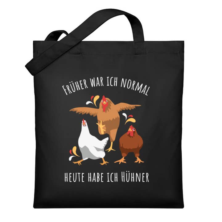black Today I have chickens - organic jute bags for wholesale on Faire