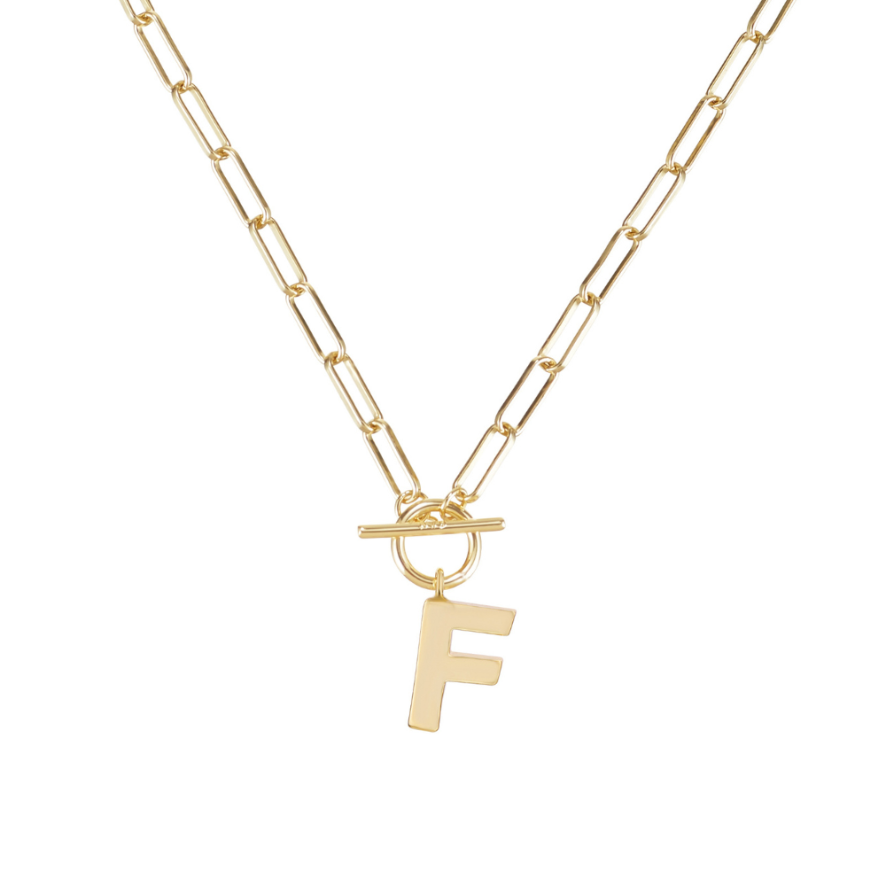 Toggle Initial Necklace in Gold for wholesale on Faire54