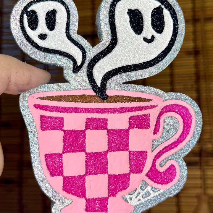 Ghost Coffee Cup Freshie | Car Air Freshener | Halloween for wholesale by Crafting Cleveland