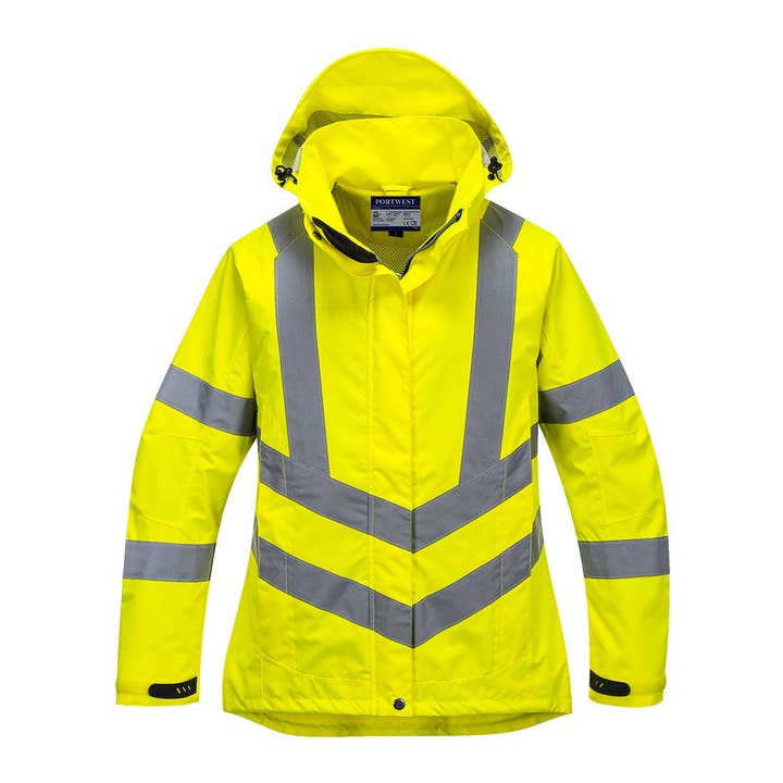 Hi-Vis Women's Breathable Rain Jacket for wholesale by Atomic Workwear