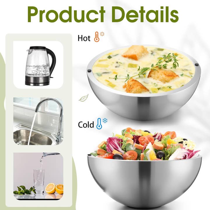 VIGOR - Wholesale Serve Bowl - Dip Chiller Bowl,304 Stainless Steel Ice Chamber for Salsa4