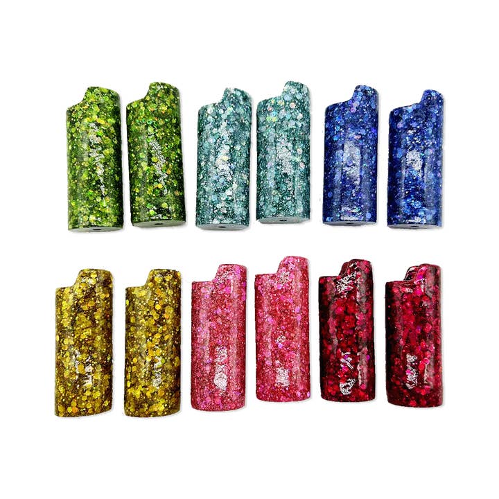 Novelty Brands - Wholesale Retailer Display - Home & Living - Glitter BIC Lighter Case Assortment- 12/Display