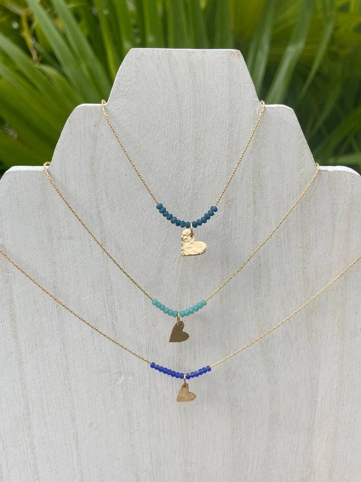 Heart of Gold Colored Necklace for wholesale by Bella Mack Jewelry